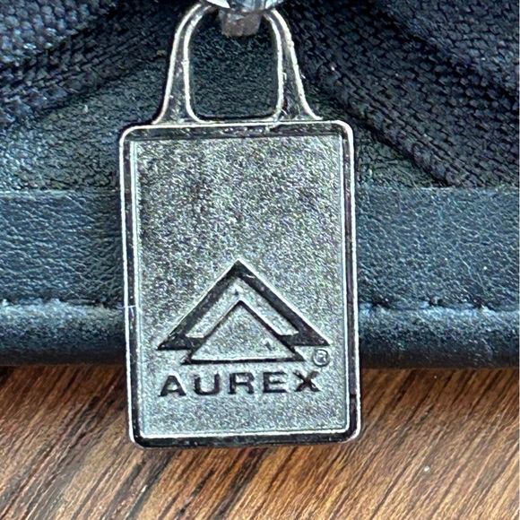 AUREX Black Leather Portfolio Case Zipper Binder - Picture 8 of 10